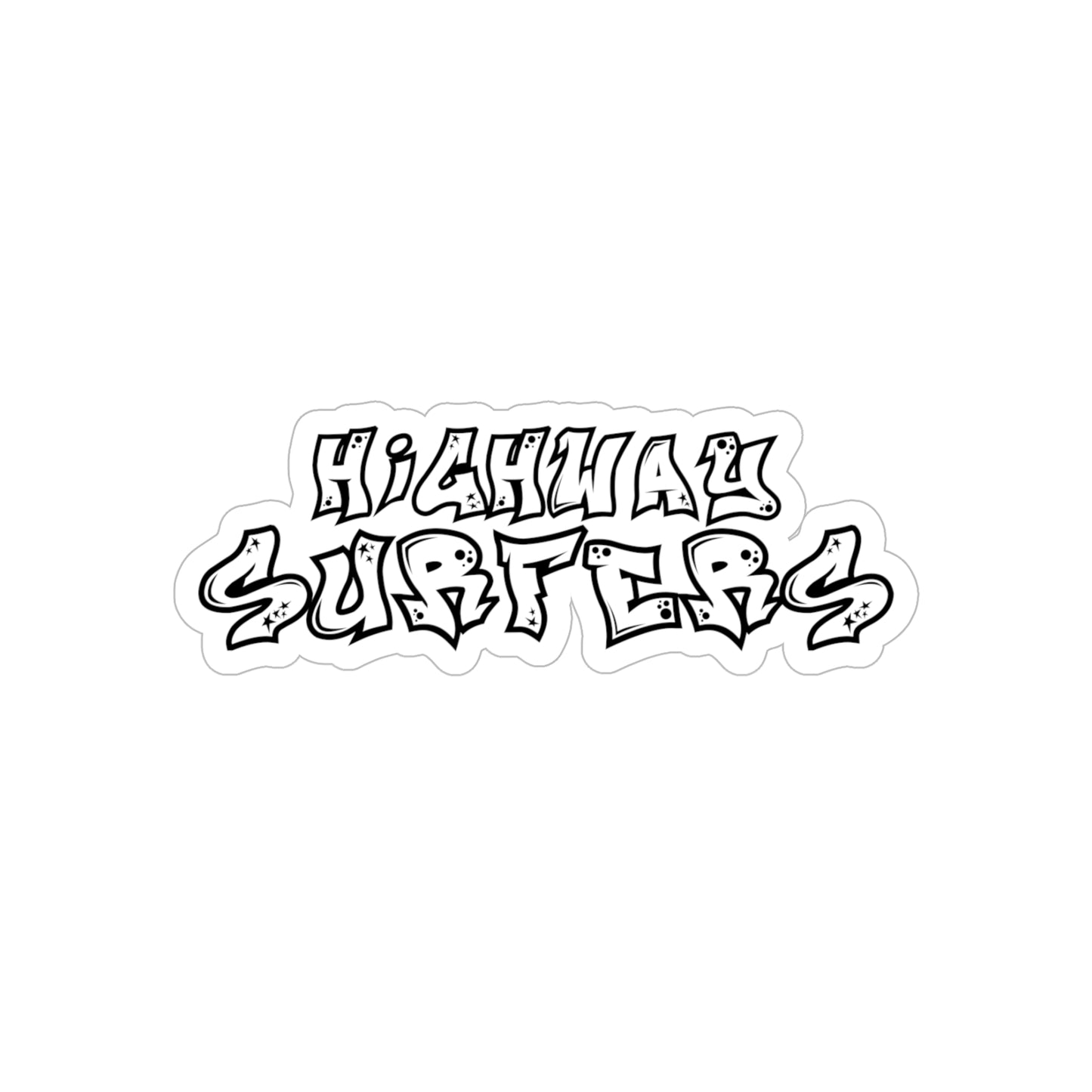 Black HIGHWAYSURFERS Stickers, Die-Cut, 1pc