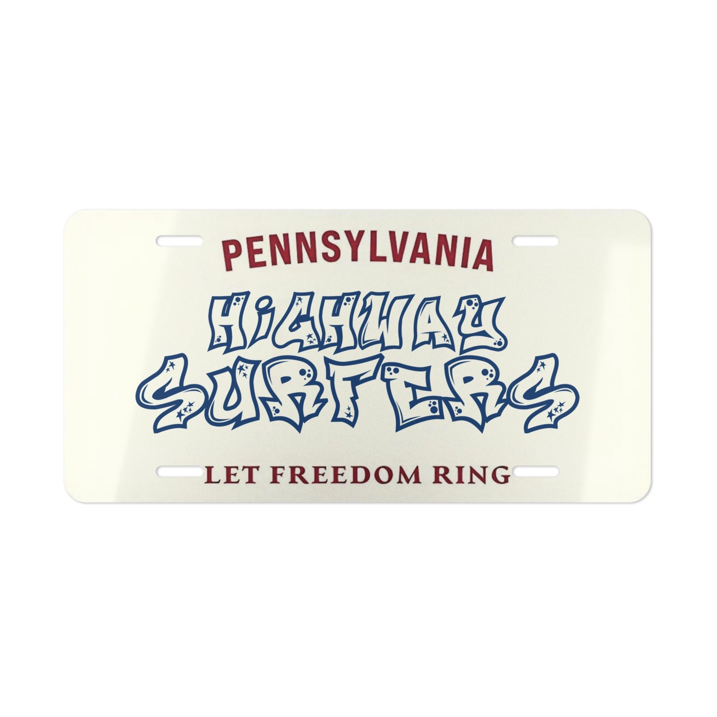 HIGHWAYSURFERS "Let Freedom Ring" LICENSE PLATE